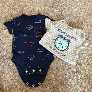 Carter's Navy and Gray Baby Bodysuit Set